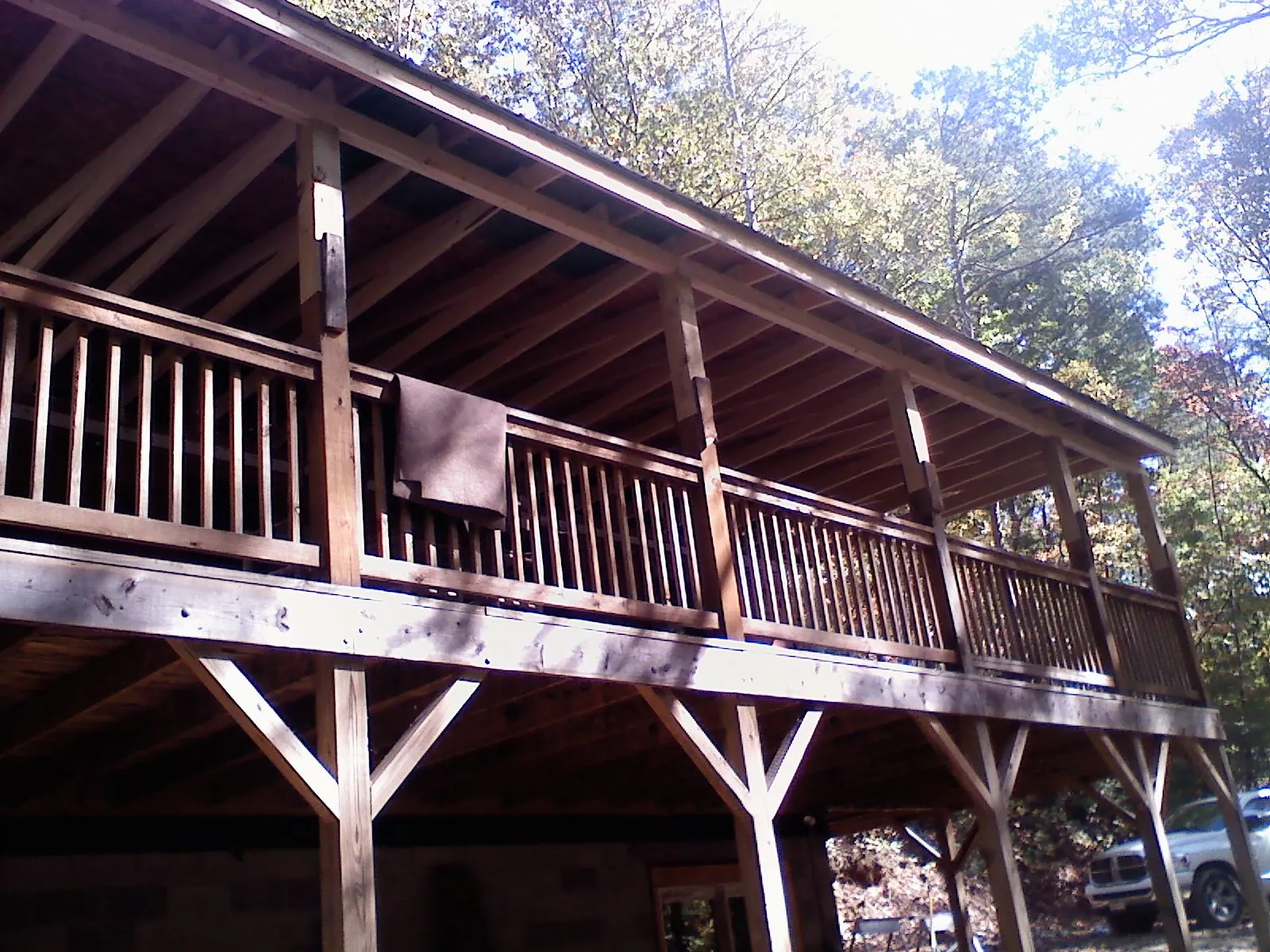 Timber framing under a new elevated porch and deck — Roof Leak Repair in Wilkes Barre by Roofing Brothers